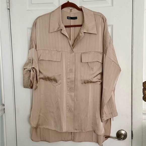 Zara Tops - Zara Light Tan Shirt size Medium